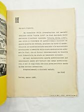 VECCHIO libretto BROCHURE PUBBLICITà FIAT 1100 AUTO D'EPOCA 1953 + LETTERA FIAT