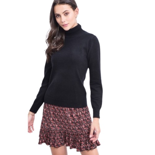 Maglione nero girocollo con