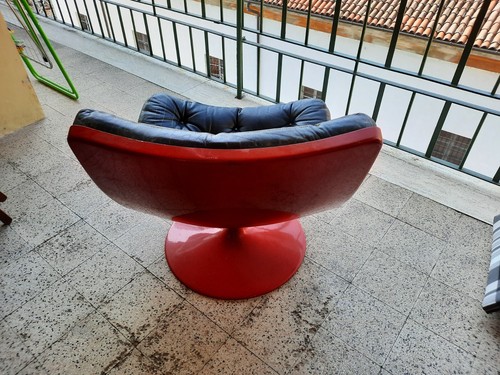 Poltrona design pelle nera - poltrona,