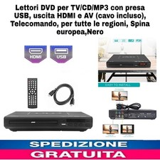 Lettori DVD x TV/CD/MP3 con presa USB,uscita HDMI e AV,cavo incluso +telecomando