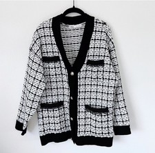 Cardigan Zara tweed nero