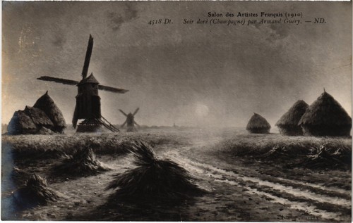Cartolina cpa soir dore - cpa,