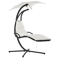 Outsunny Sdraio Sospesa da Giardino Lettino Sospeso con Tettuccio