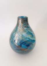 ♥ VASO IN VETRO DI MURANO FRATELLI TOSO VINTAGE BLU AVVENTURINA ORO DESIGN