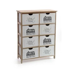 HOME SWEET HOME MOBILE IN LEGNO 8 CASSETTI 67 X 28 X H87 CM E BIANCO E NATURALE