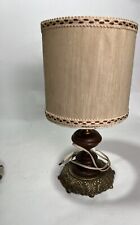 2 Abat-jour Da Tavolo Vintage Legno Lamp Shade & Base Table Bedside Lamp