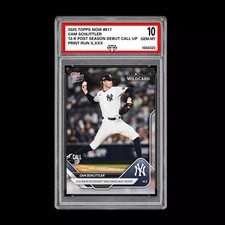 Graded 10 Cam Schlittler #817 2025 MLB Topps Now 12-K Post RC Rookie Card