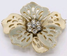 Grande Spilla a Fiore SMALTATA Anni 60 - Alta Qualità 55 X 47 mm