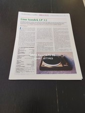 1992 LINN SONDEK LP 12 GIRADISCHI TURNTABLE CARATTERISTICHE DATI TECNICI