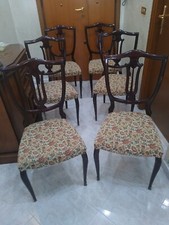 6 Sedie vintage legno