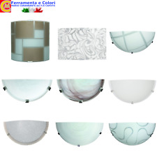 Applique da Parete In Vetro 3mm Attacco E27 Lampada Per Interni Plafoniera Muro