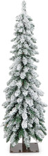 Albero Di Natale Slim 120/150 CM, Albero Di Natale Innevato Con 225/334 Punte PV
