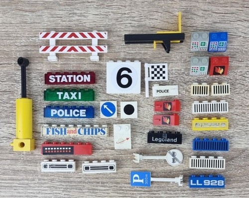 Vintage lego printed tiles - lego,