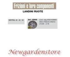 Disco frizione interno trattore 27x30 Z16 15906 LANDINI RUOTE MISTRAL 40 45 50