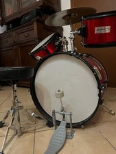 Batteria Comet rossa da bambino, completa di sgabello