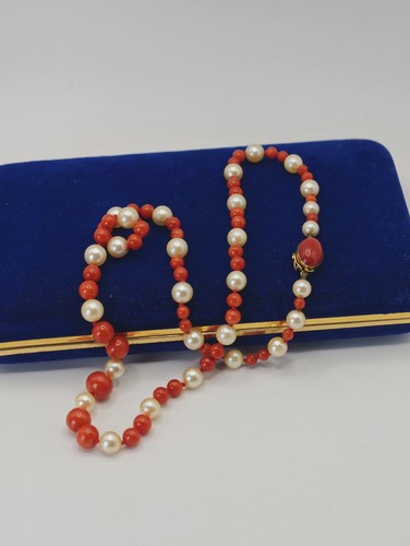Collana corallo perle - perle, akoya