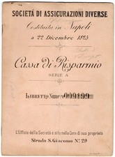LIBRETTO SOCIETA' DI ASSICURAZIONI DIVERSE   NAPOLI    1895