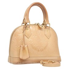 Borsa a mano Louis Vuitton Monogram Vernis Alma BB beige dune M90175 LV originale 124804