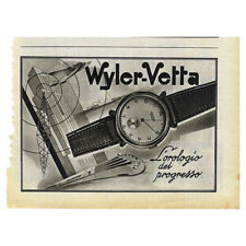 1942 * Pubblicità Originale Orologio WYLER-VETTA "Orologio del Progresso" Bianco