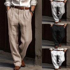 Pantalone uomo misto lino