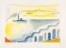 VIRGILIO GUIDI Litografia Originale San Giorgio XXV/XXX Firmata '900 Certificato