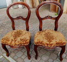 COPPIA DI SEDIE LUIGI FILIPPO EPOCA 1840/60 NOCE RESTAURATE H 92 H 43 L 49 P 42 