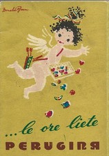 ...le ore liete Perugina - Depliant di Donald Brum - anni '50 Pubblicità scatola