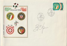 1990 FDC UFFICIALE ITALIA '90 AUTOGRAFATA DA GIUSEPPE BERGOMI  MF126307