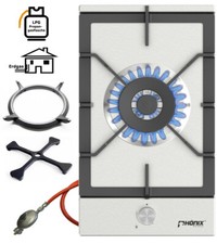 Phönix Domino-301SL Piano Cottura a Gas Acciaio Inox Fornello a Gas 1 Fiamma 4KW Propano/Gas Naturale