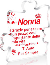 Regalo Nonna, Regalo Nonna Compleanno, Puzzle a Blocchi in Acrilico Inciso, Rega