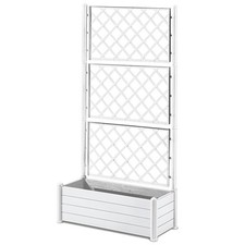 Fioriera con vaso largo cm 100 Spalliera Grigliata alta cm 195 separe' bianco gr