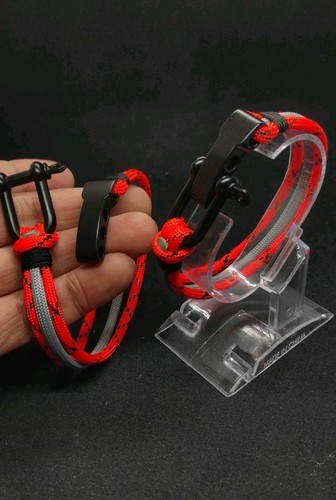 Bracciale paracord nero orange - bracciale,