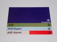 AUTOBIANCHI A 112 ELEGANT - ABARTH 58 HP BROCHURE DEPLIANT PROSPEKT (X1-8)