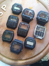 Vintage LCD Digital Watch Casio Case Lot, CA-505,CA-53,BM-100,F-30,F-18 And More