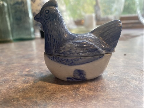 Pollo ceramica blu - blu, gallina