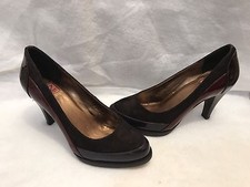 BZ Banfi Zambrelli pompa alta rosso marrone viola vernice pelle scamosciata 8,5 M