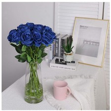 Bouquet di rose in seta blu 10