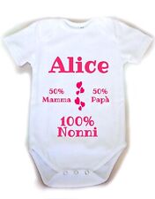 Body personalizzato 100% Amore dei nonni /idea regalo/battesimo/nascita/Nonni