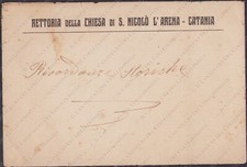 CATANIA Rettoria della Chiesa di S. Nicolò L’Arena busta intestata
