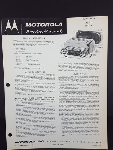 Motorola 1961 oldsmobile - 1961,