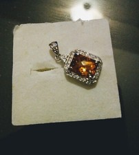 PENDENTE CIONDOLO ARGENTO STERLING 925 CON CITRINO VVS NATURALE DI CT. 1.62