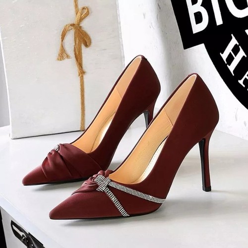 Decolte rosso vino con fiocco - rosso,
