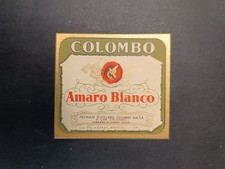 Etichetta collo bottiglia DISTILLERIA COLOMBO AMARO BIANCO - Varese