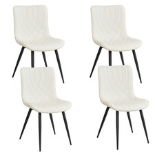 4 sedie da pranzo imbottite, sedie da soggiorno, gambe in metallo, vari colori