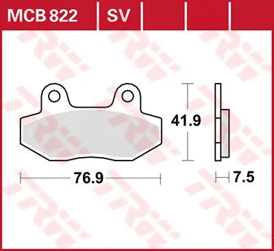 Trw mcb822 brake pad - mcb822,