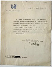 Mussolini lettera autografa - lettera, e