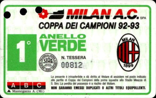 Biglietto stadio milan c - stadio, a.c