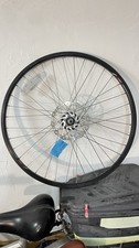 Ruota posteriore per bicicletta 26" con disco da 160 mm, cerchio da 559 mm. Ingranaggio mozzo ruota libera 