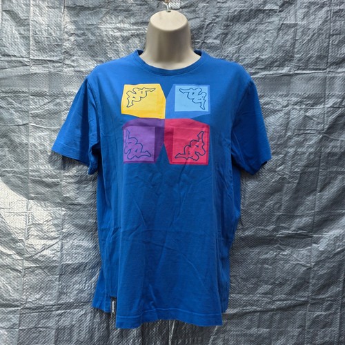 Shirt kappa blu logo grafica - t,