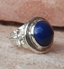 ANELLO ARGENTO 925 UOMO sigillo massonico croce spada lapislazzulo  solitario